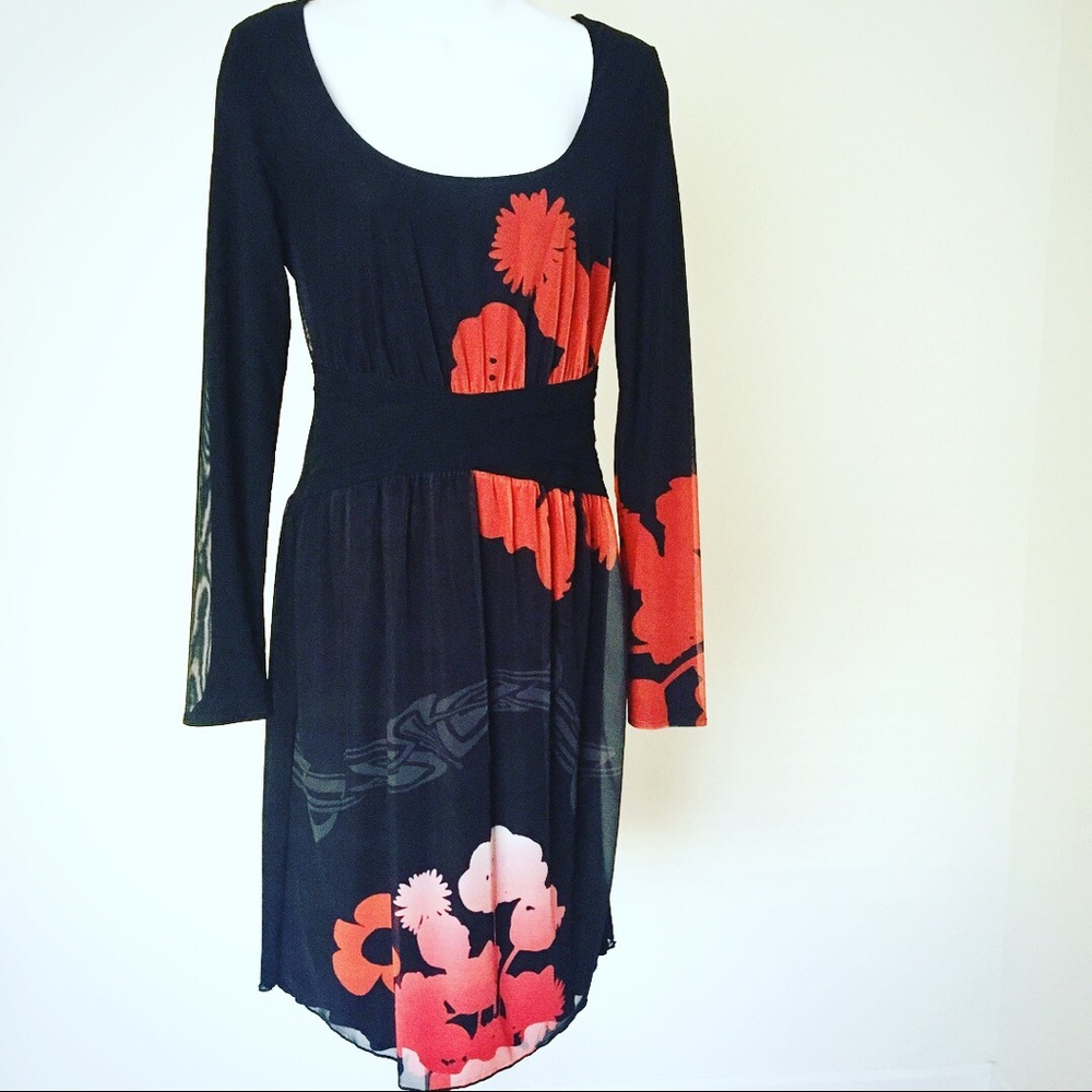 Desigual Lacroix Suecia Black Red Floral Dress
